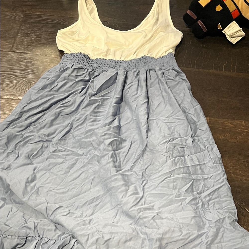 Cupshe White and Blue Dress